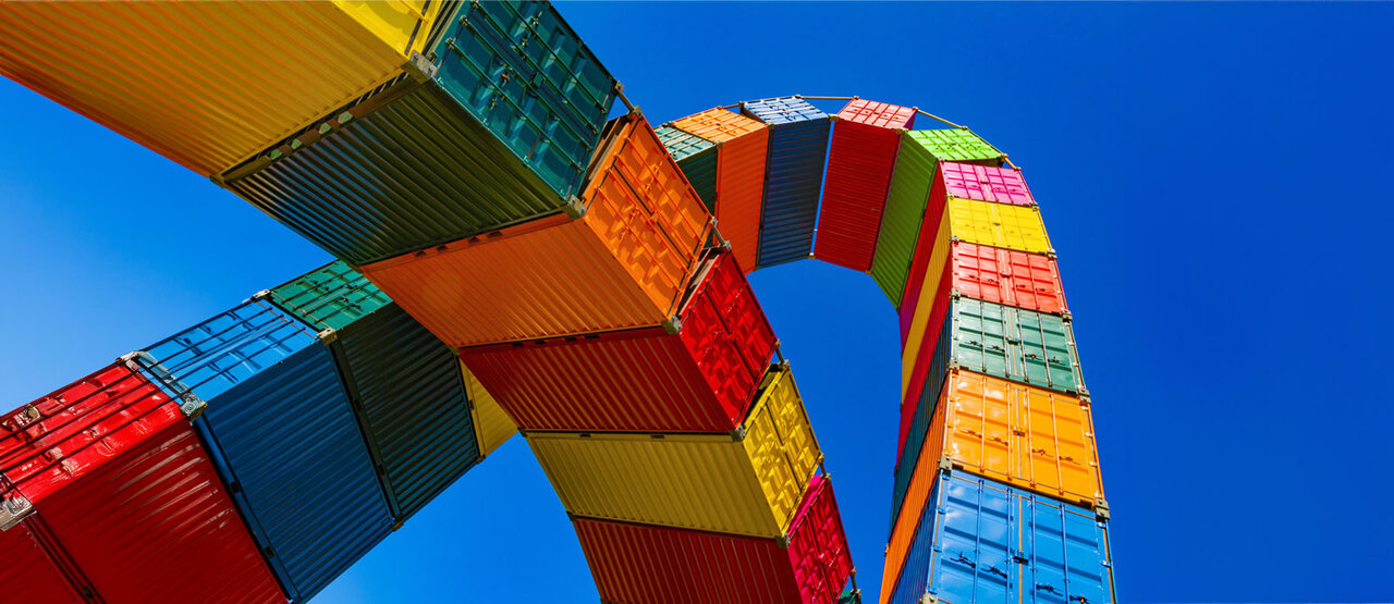 Colourful containers