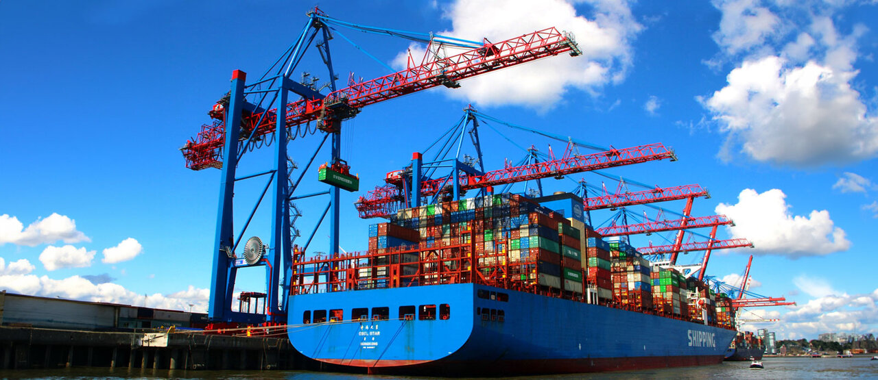 Containership being loaded