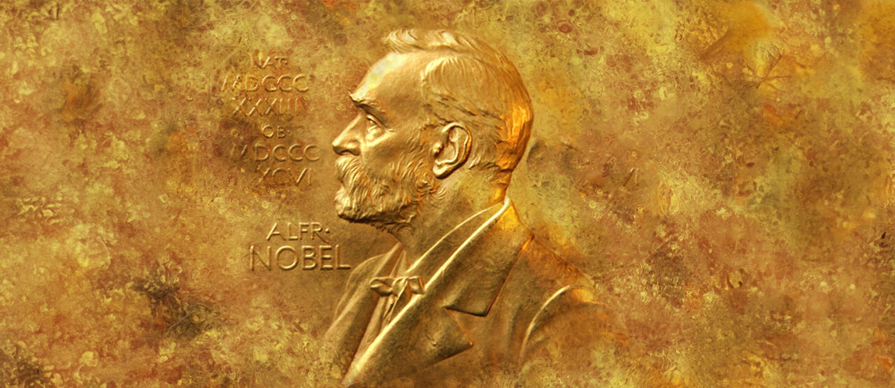 Bronze relief: Nobel prize