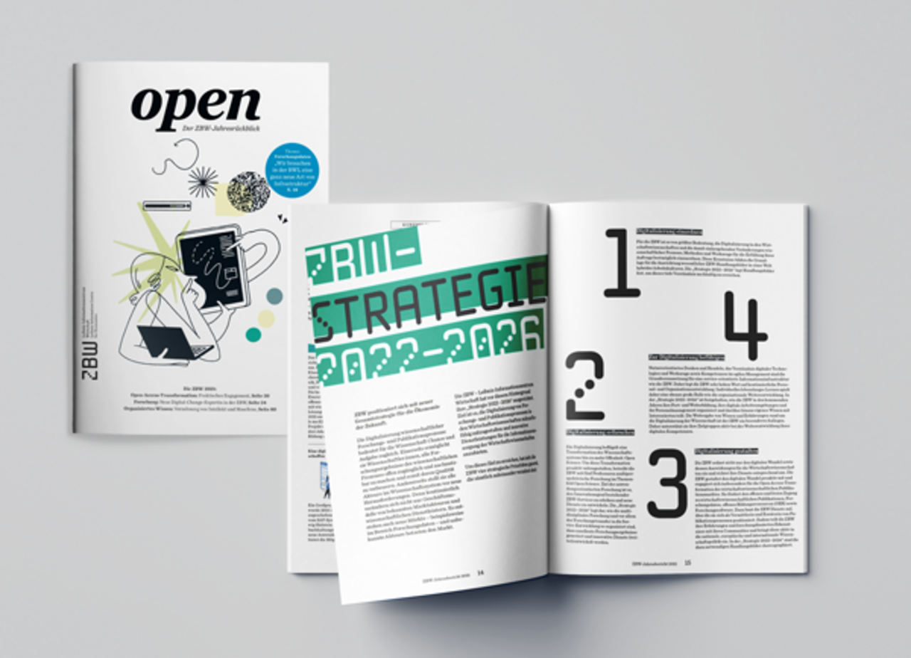 Cover: open - Der ZBW-Jahresrueckblick 2021