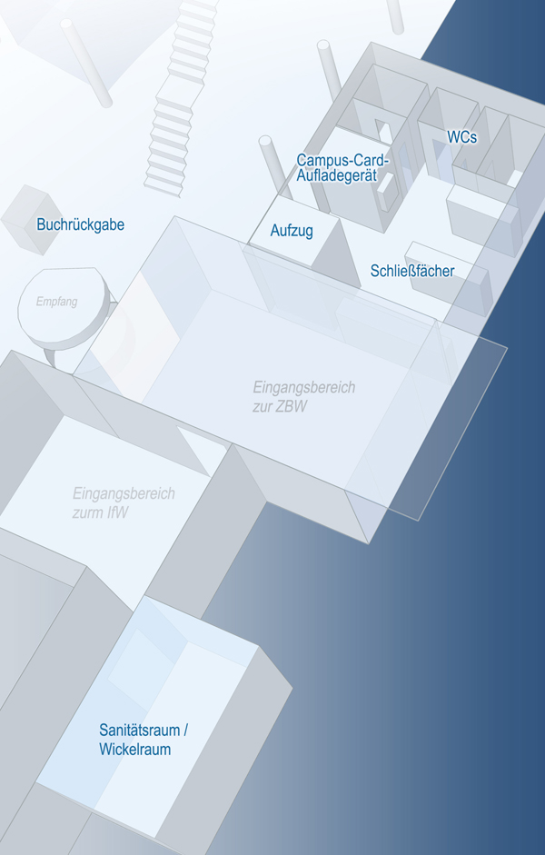 Gebäudeplan ZBW Kiel: Erdgeschoss
