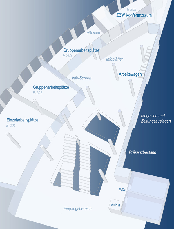 Gebäudeplan ZBW Kiel: 2. OG