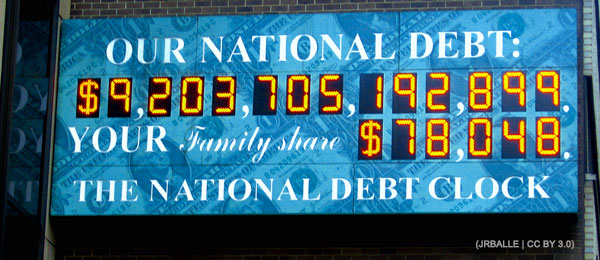  US national debt clock / billboard