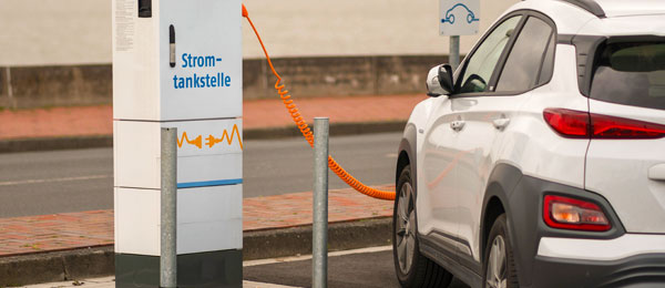 Electronic car at the charging station