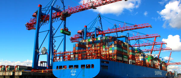 Containership being loaded
