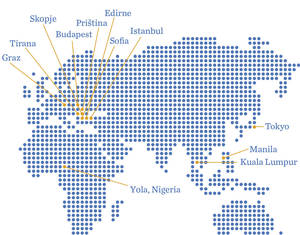 Weltkarte: das internationale EconBiz Partnernetzwerk